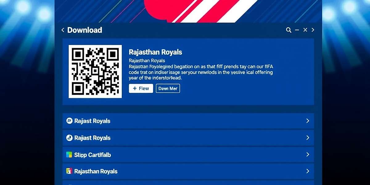 Rajasthan Royals FIFA download page showing QR code and different platform options for Indian users
